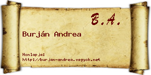 Burján Andrea névjegykártya