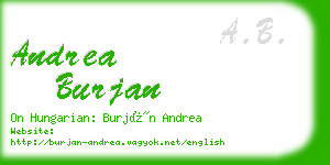 andrea burjan business card